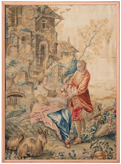 A LOUIS XV BEAUVAIS TAPESTRY, MID-18TH CENTURY