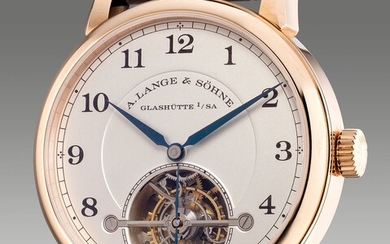 A. Lange & Söhne, Ref. 730.032F A very fine and attractive pink gold tourbillon wristwatch with small seconds, guarantee and presentation box