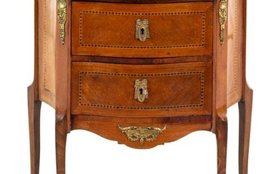 A Louis XV/XVI Style Diminutive Marble-Top Commode