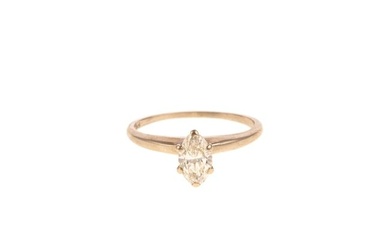 A Marquise Diamond Solitaire Ring in 14K