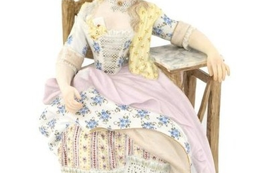 A Meissen Porcelain Figure of a Sleeping Maiden Height