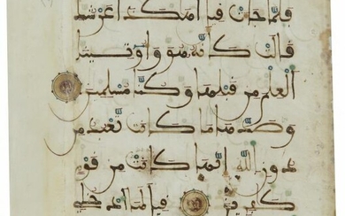A QURAN LEAF IN MAGHRIBI SCRIPT ON PAPER, ANDALUSIA