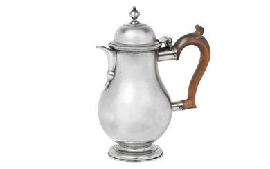 A Queen Anne Silver Hot-Water Jug by James Rood, London, 1712