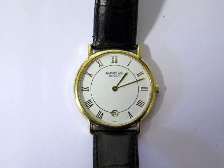 A Raymond Weil Gold Plated Quartz Wristwatch, the 32mm case ...