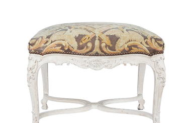 A Regence Style White-Painted Tabouret