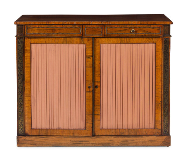 A Regency Brass Inlaid Rosewood Cabinet
