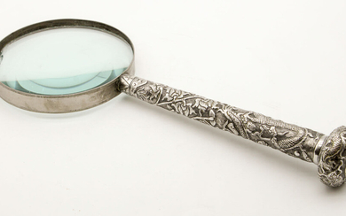 A Silver Handle Magnifying Glass, China, Late 19th Century