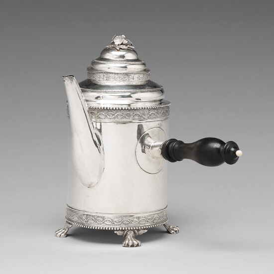 A Swedish 18th century silver coffee-pot, mark of Peter Johan Zetterling, Linköping 1792.