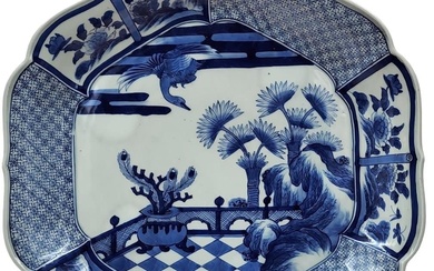 A Very Fine Antique Japanese Blue & White Porcelain Charger...