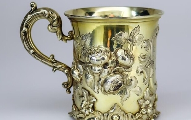 A Victorian Silver Gilt Christening Mug, by Edward John...