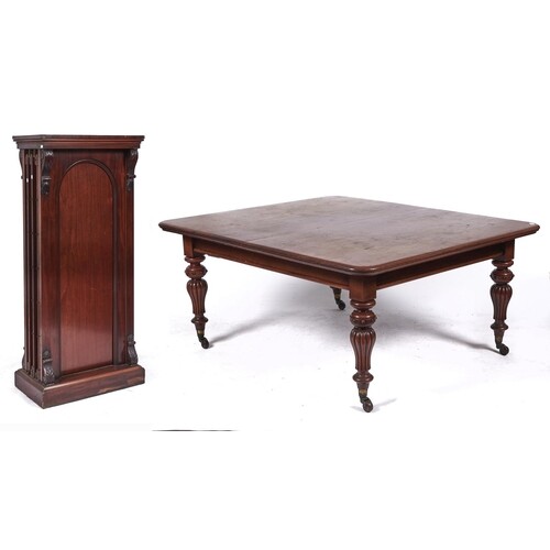 A Victorian mahogany extending dining table, c1860, the rect...