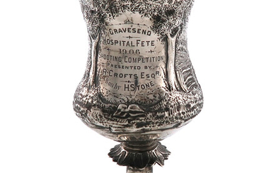 A Victorian presentation silver shooting goblet