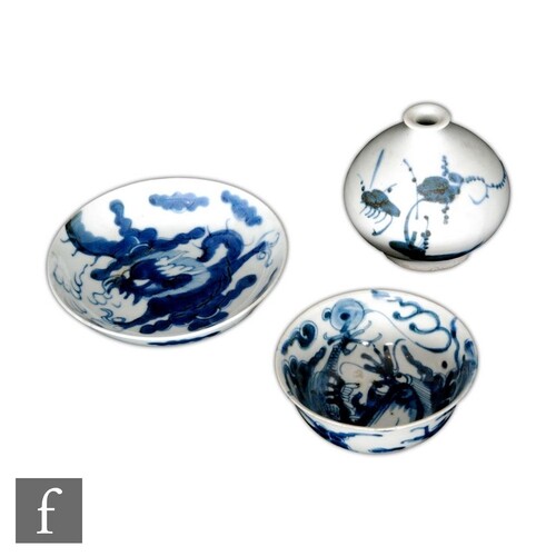 A collection of Chinese blue and white porcelain items, to i...