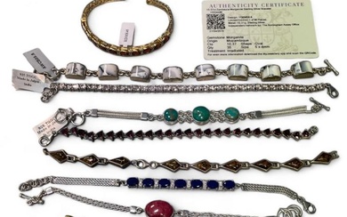 A collection of nine gem set Gemporia bracelets. To include...