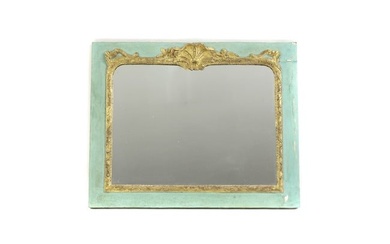 A gilt composition position and painted mirror