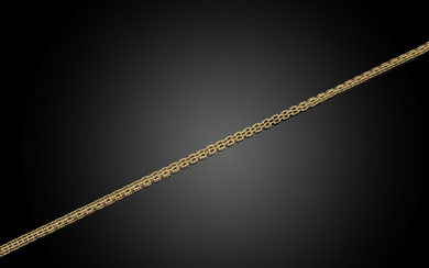 A gold long guard chain