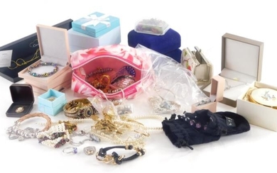 A group of modern costume jewellery Diamonique items, ladies...