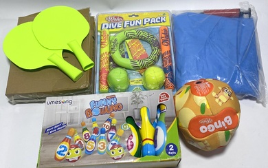 A group of outdoor/pool toys