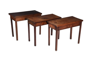 A group of three similar George III mahogany folding tables
