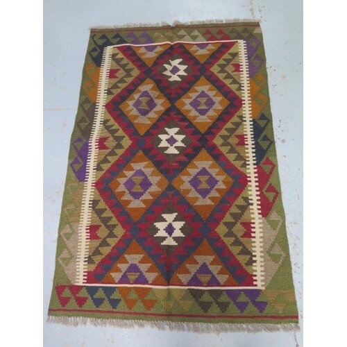 A hand knotted woollen Maimana Kilim rug, 152cm x 99cm
