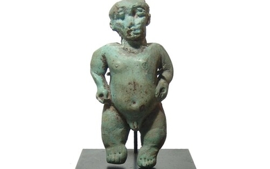 A large Egyptian faience figure of Pataikos
