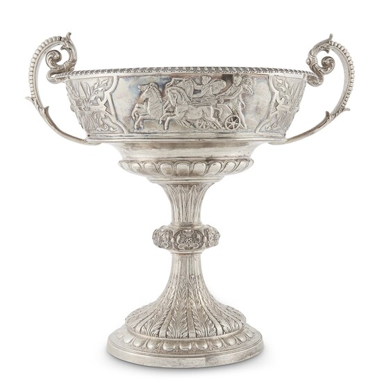 A large Victorian two handled cup Possibly Frederick Elkington, London, 1871