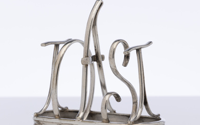 A large silverplate 4 slice "TOAST" rack, Angus and Coote,...