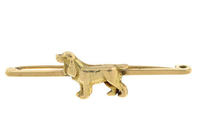 A mid 20th century 9ct gold cocker spaniel dog brooch.
