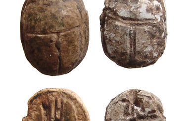 A pair of nice Egyptian steatite scarabs.