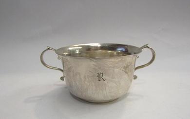 A silver Harrods Limited twin handled sugar bowl, Birmingham...