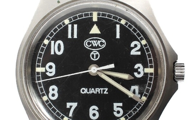 A vintage CWC stainless steel cased military quartz wristwatch