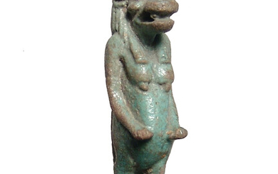 A wonderful Egyptian faience amulet of Taweret