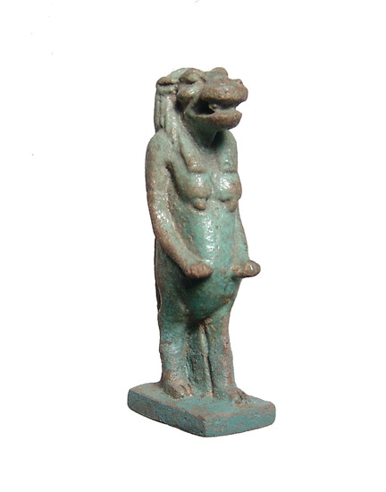 A wonderful Egyptian faience amulet of Taweret
