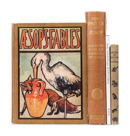 [AESOP (ca 620-560 B. C.).] – A group of 31 works in 33 volumes relating to Aesop’s Fables, including