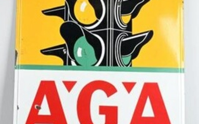 AGA Signal w/Signal Light Graphics Porcelain Sign