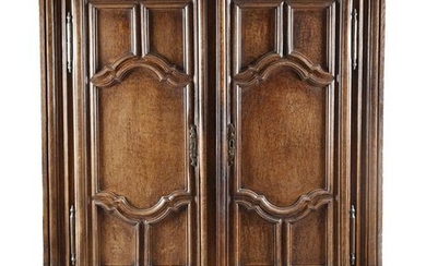 AN 18TH CENTURY FRENCH OAK ARMOIRE POSSIBLY NORMANDY...