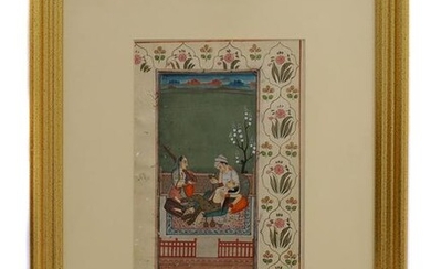 AN ANTIQUE INDIAN MINIATURE PAINTING, 19TH C.