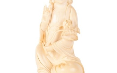 ANTIQUE CARVED FIGURE OF GUANYIN