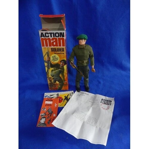 Action Man; A boxed 1970's Soldier Figure, with blond flock ...