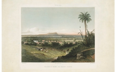 After Michel Jean Cazabon, Village of Arima and Mount Tamana; Cedar Point, Mount Tamana; and North Coast of Trinidad from the North Post, by E. Cicéri