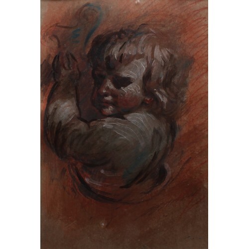 After the Old Master Study of a Putto pastel and gouache, 50...