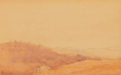 Albert Bierstadt (German/American, 1830-1902) Landscape Study