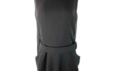 Alexander McQueen Black Wool Mini Cape Dress, Size 44