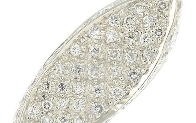 An 18ct gold pave-set diamond dress ring.Total diamond