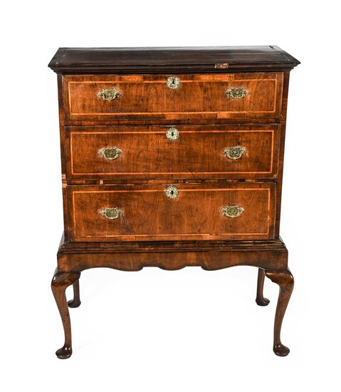 An 18th Century Walnut and Feather Banded Chest