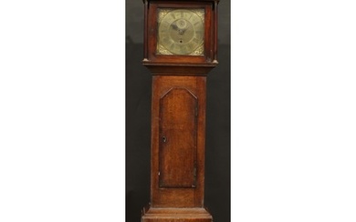 An 18th century oak and mahogany longcase clock, 27.5cm squa...