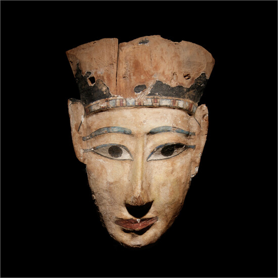 An Egyptian Painted Wood Mummy Mask