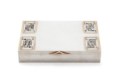 An Italian silver and gold playing cards box, Bulgari, Rome, circa 1960 | Boite à jeux de cartes en argent et or par Bulgari, Rome, vers 1960