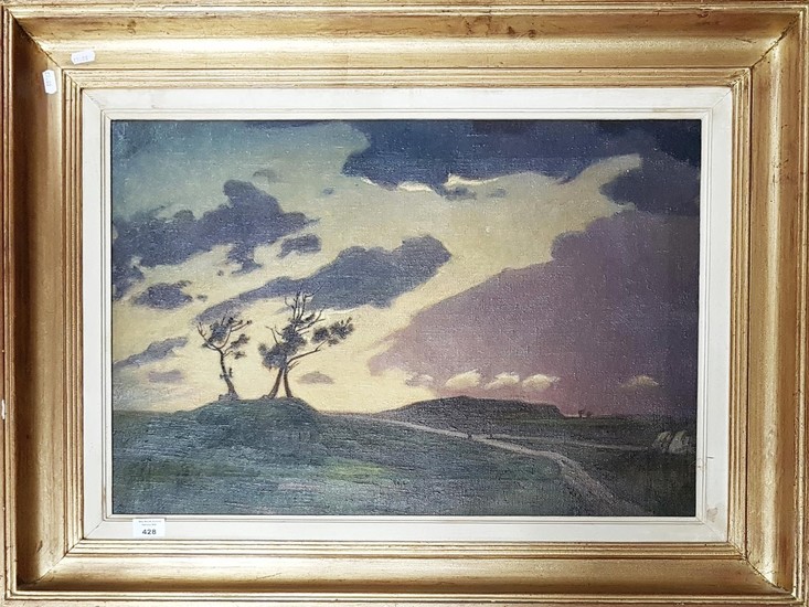 An Oil on Canvas of a winter scene signed B. Langdon LL.
