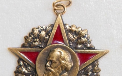 An Order of Karl Marx(German Democratic Republic), Awarded to Valery Bykovsky in 1976.